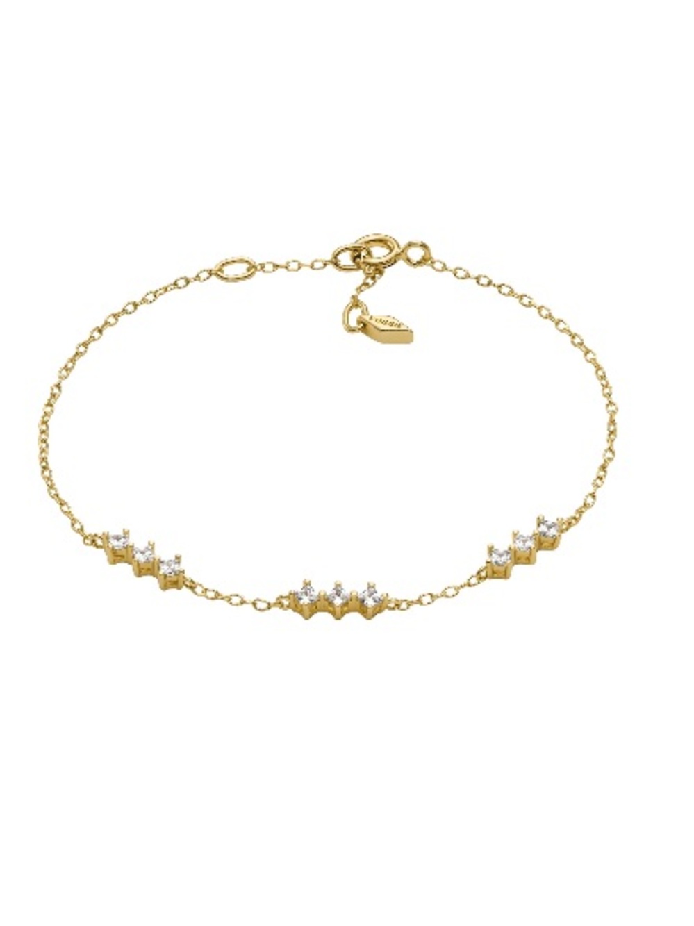 Fossil Women's Hazel Classic Glitz Gold-Tone Brass Station Bracelet